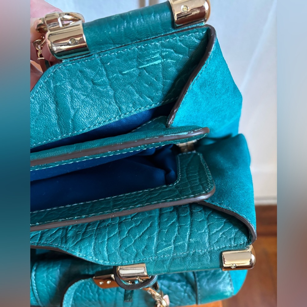 Coach Teal Green Leather Tassel Shoulder Bag - Picture 10 of 16